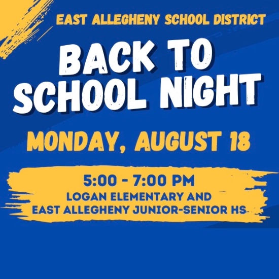  flier for back to school night on august 18 5-7pm
